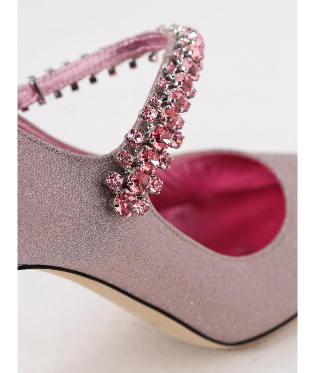 JIMMY CHOO Розовые текстильные туфли, фото 4