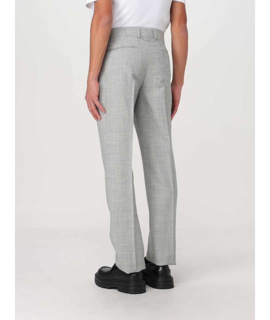 VERSACE Серые шерстяные повседневные брюки, фото 4