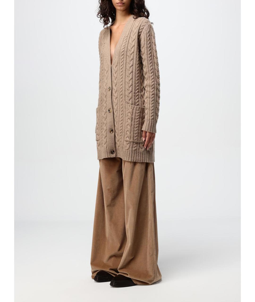 MAX MARA Коричневый шерстяной кардиган, фото 4