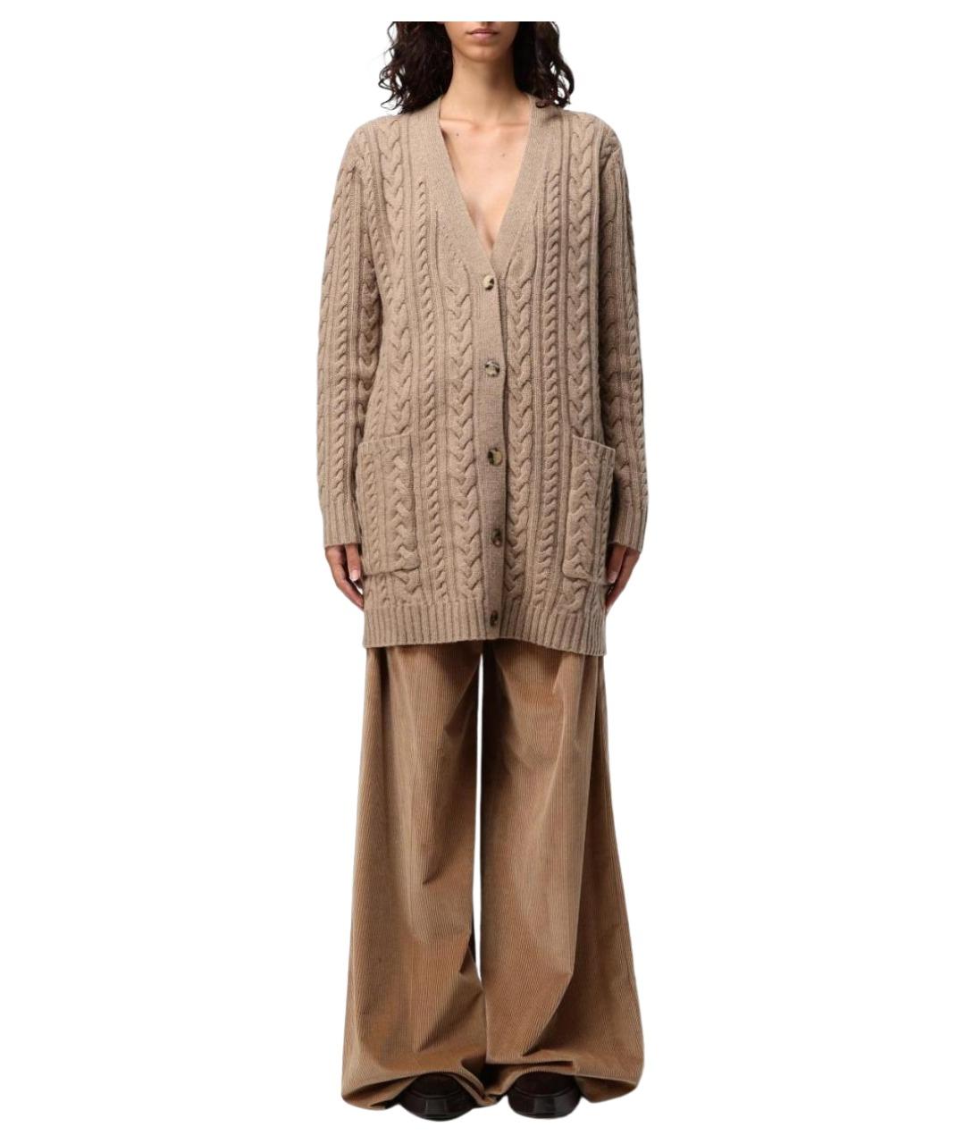 MAX MARA Коричневый шерстяной кардиган, фото 1