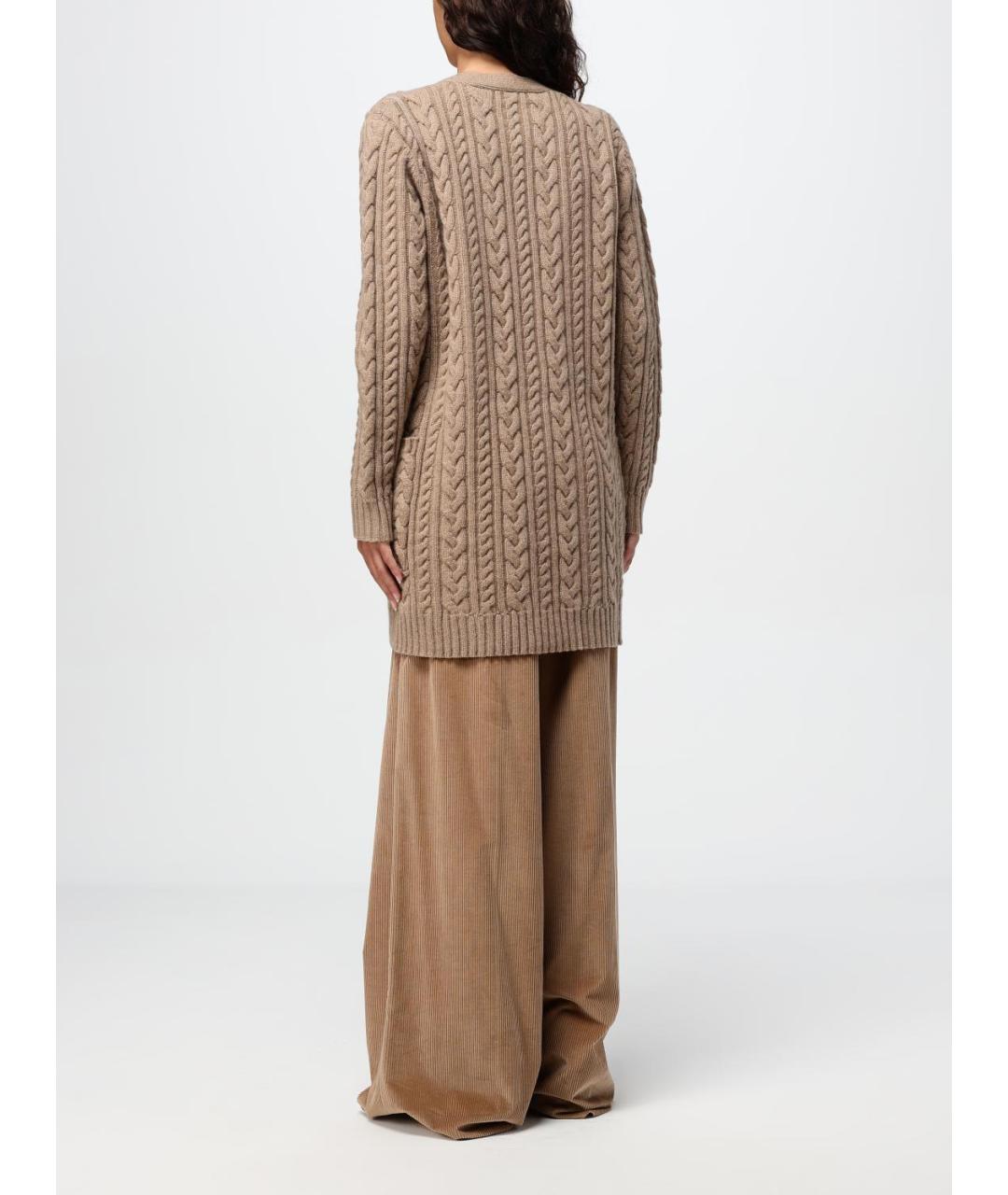 MAX MARA Коричневый шерстяной кардиган, фото 3