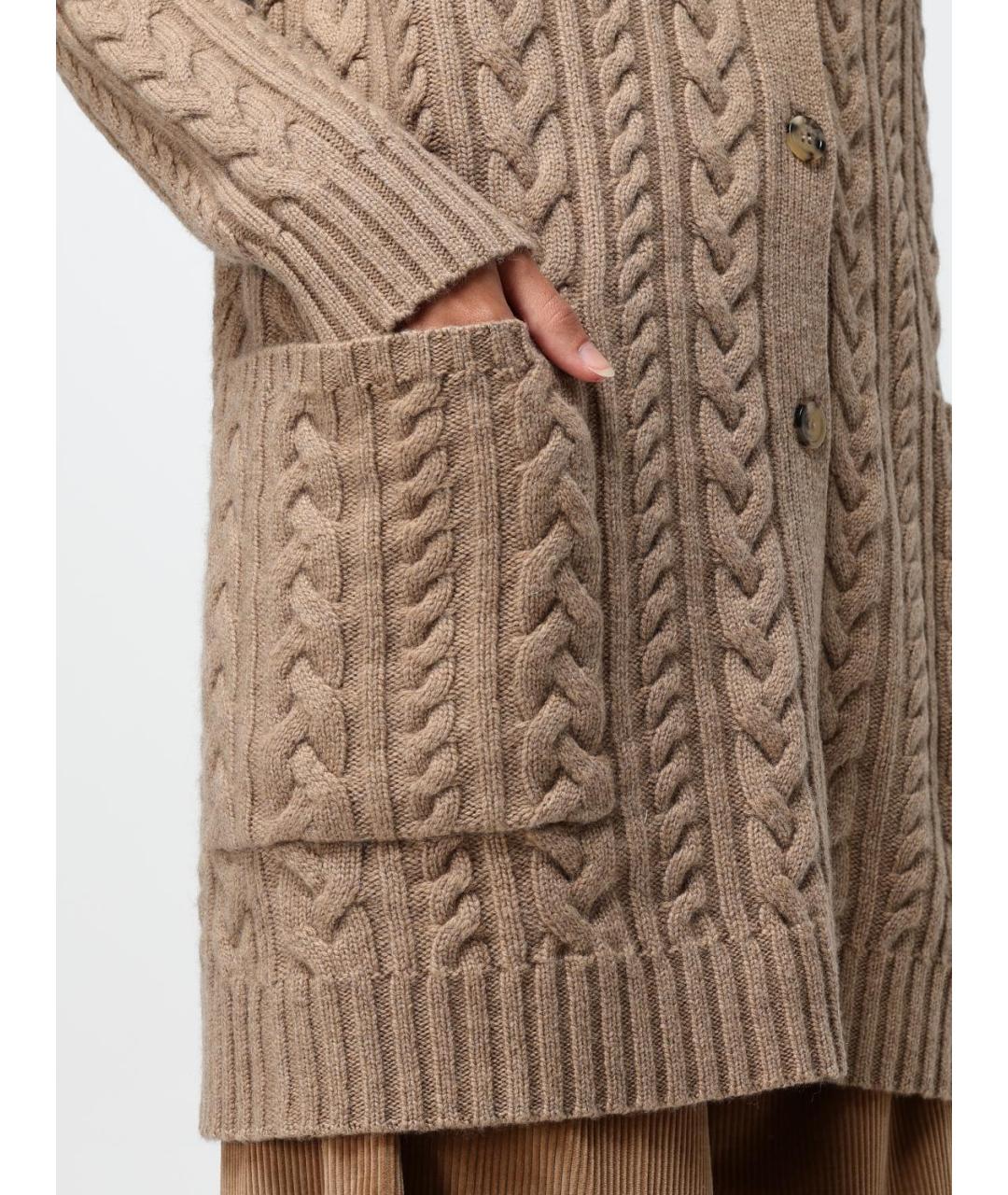 MAX MARA Коричневый шерстяной кардиган, фото 5