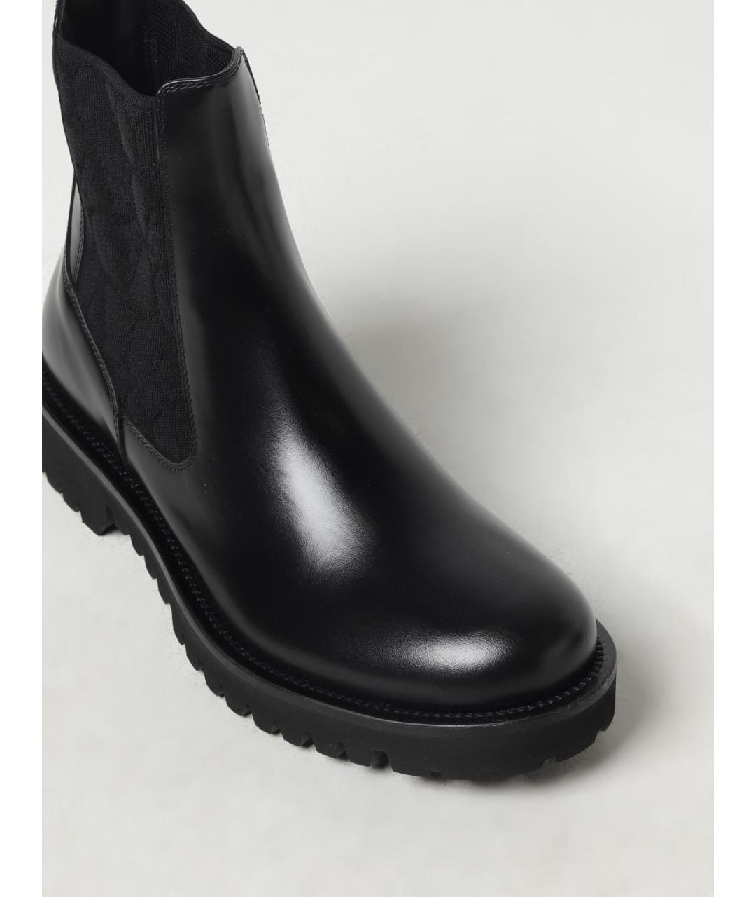 VALENTINO Черные кожаные высокие ботинки, фото 4