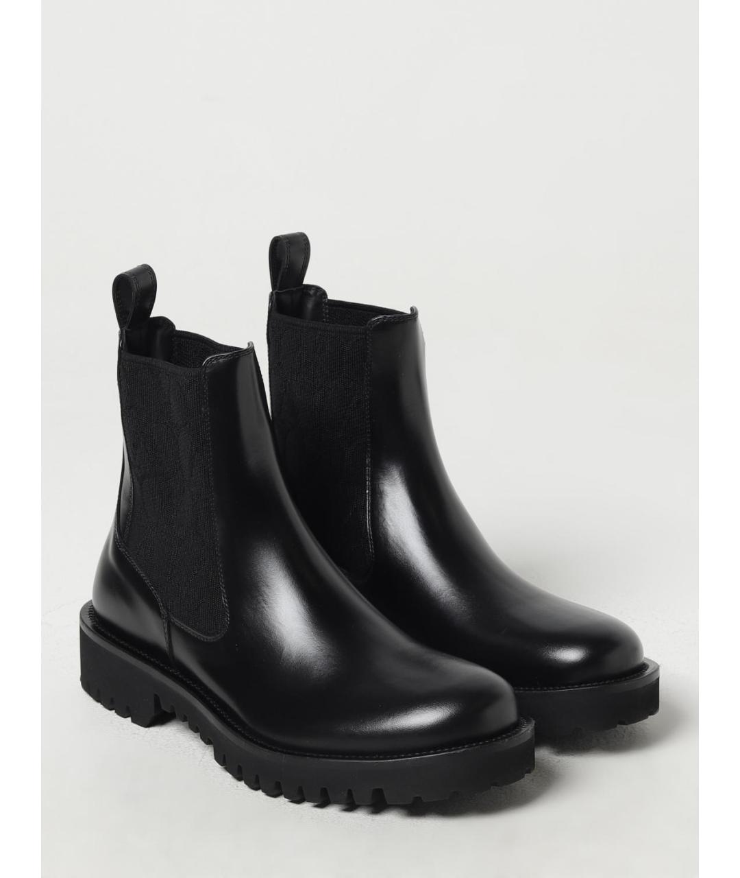 VALENTINO Черные кожаные высокие ботинки, фото 2