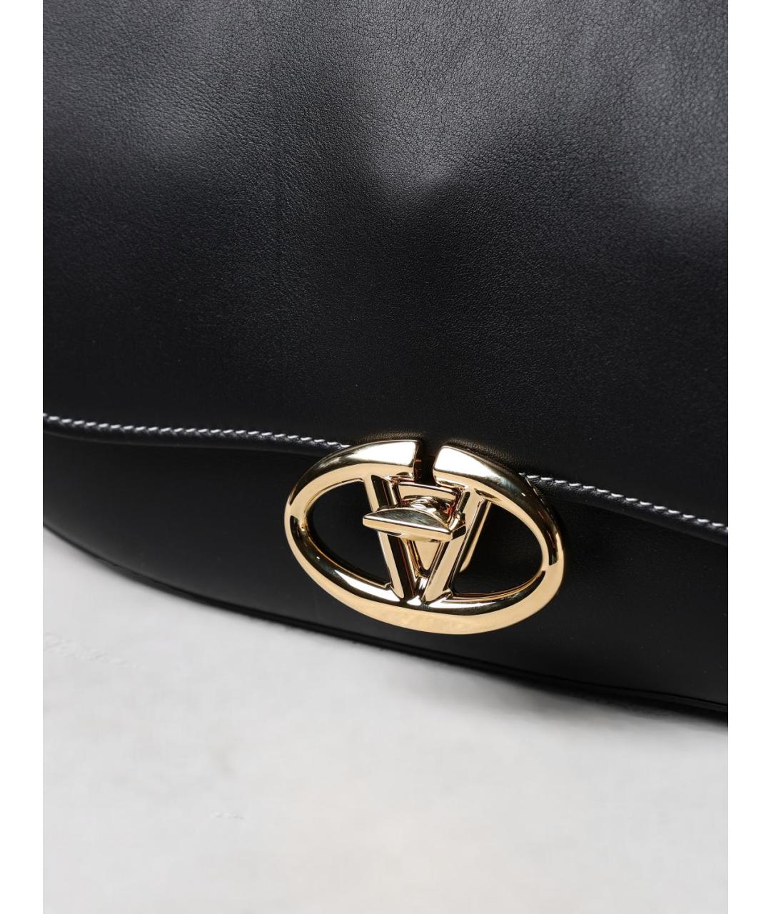 VALENTINO Черная кожаная сумка через плечо, фото 4