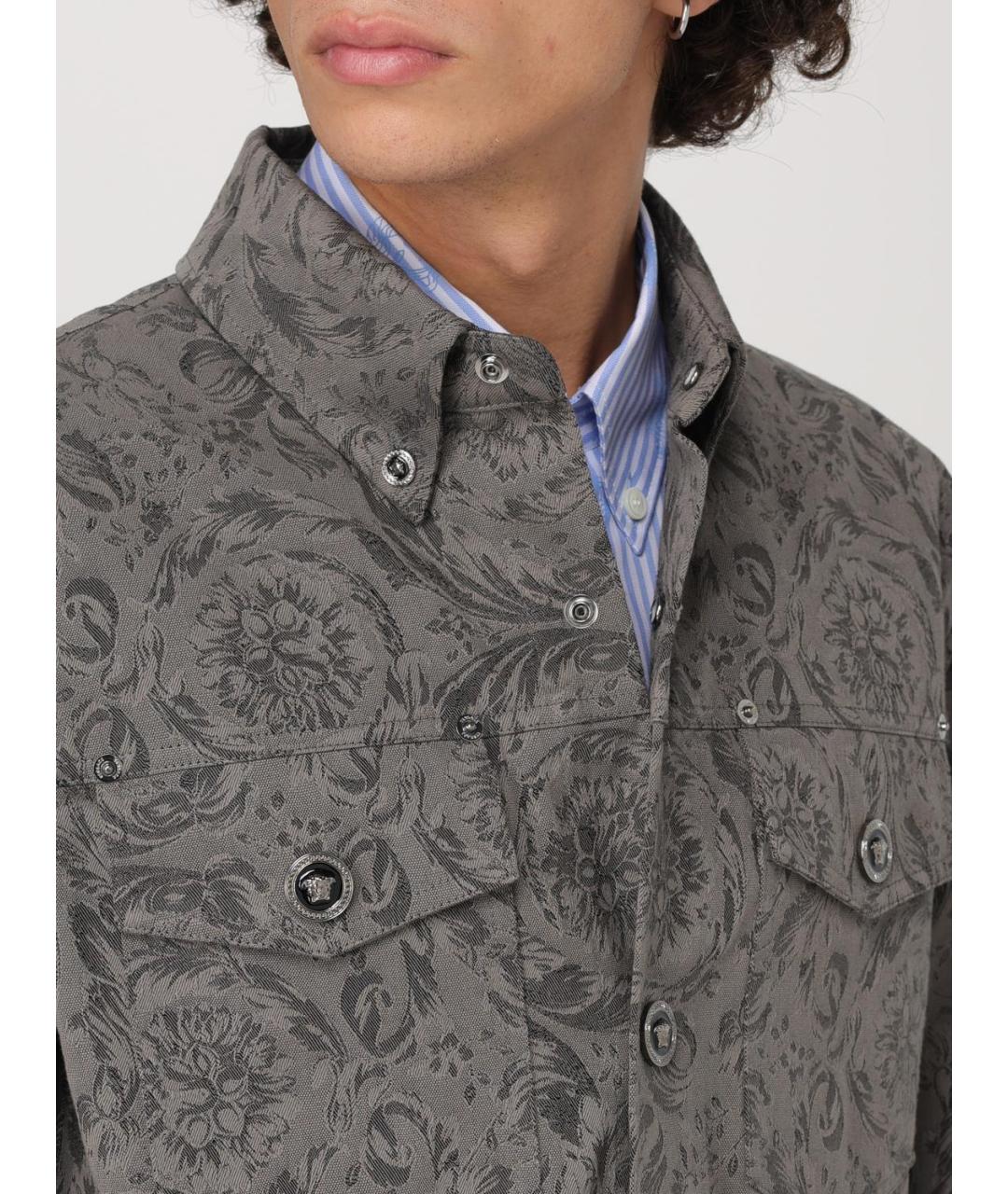 VERSACE Серая хлопковая куртка, фото 6