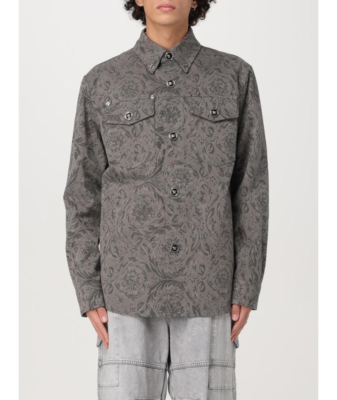 VERSACE Серая хлопковая куртка, фото 2