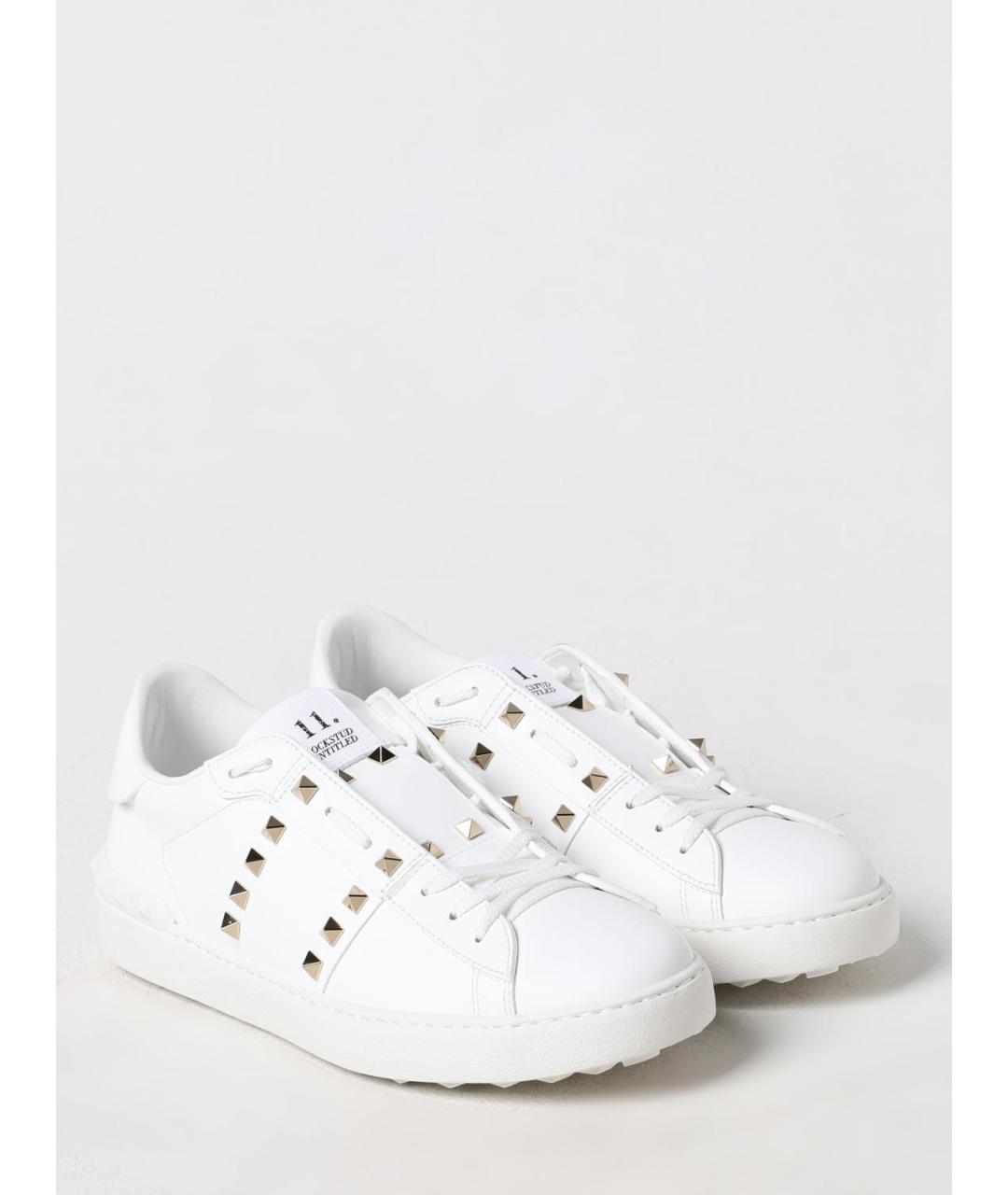 VALENTINO Белые кожаные низкие кроссовки / кеды, фото 2