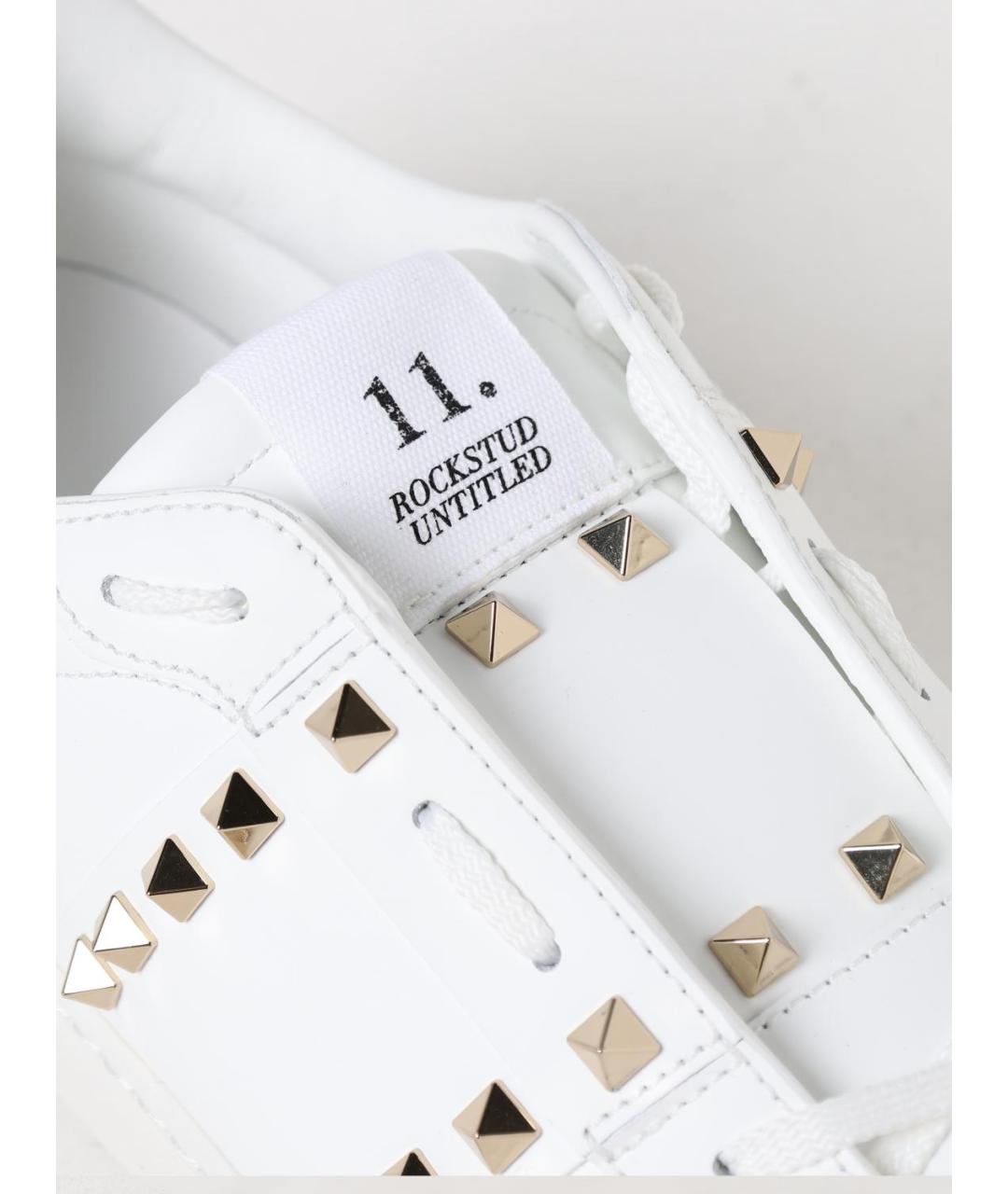 VALENTINO Белые кожаные низкие кроссовки / кеды, фото 4