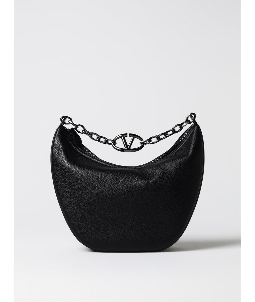 VALENTINO Черная кожаная сумка на плечо, фото 6