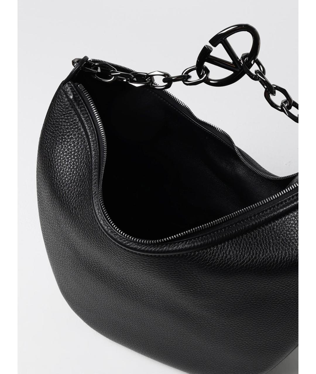 VALENTINO Черная кожаная сумка на плечо, фото 5