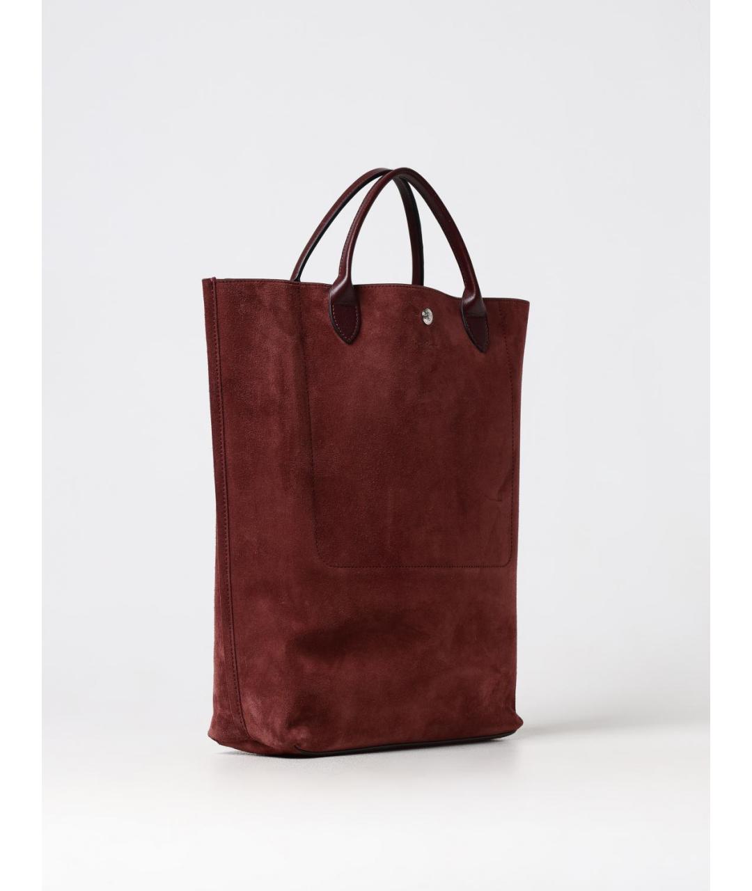 LONGCHAMP Бордовая замшевая сумка тоут, фото 2