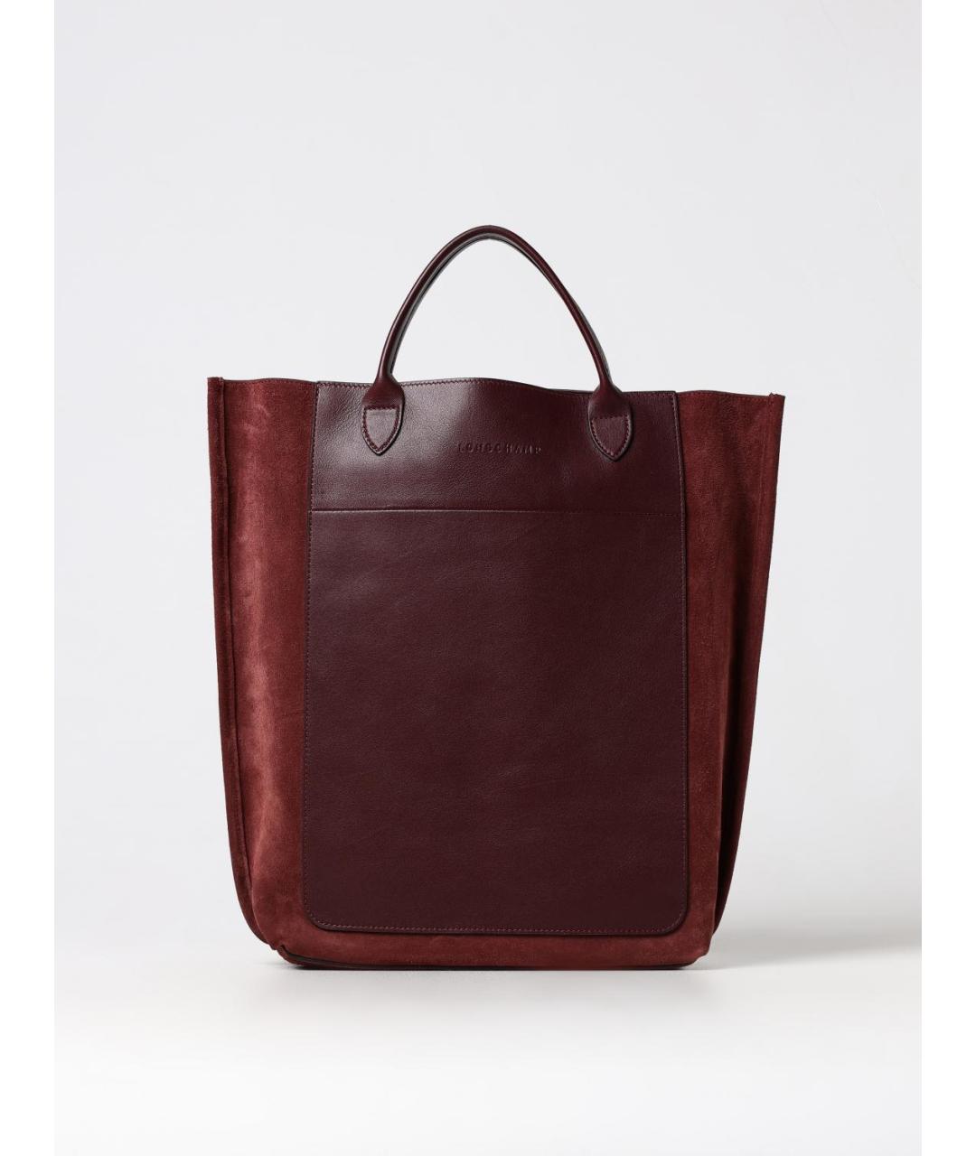 LONGCHAMP Бордовая замшевая сумка тоут, фото 4