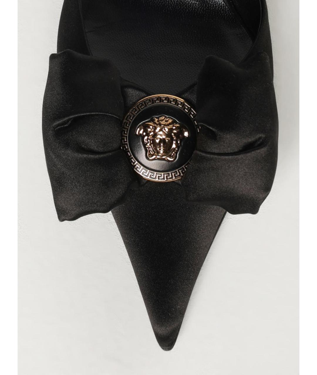 VERSACE Черные текстильные мюли, фото 4