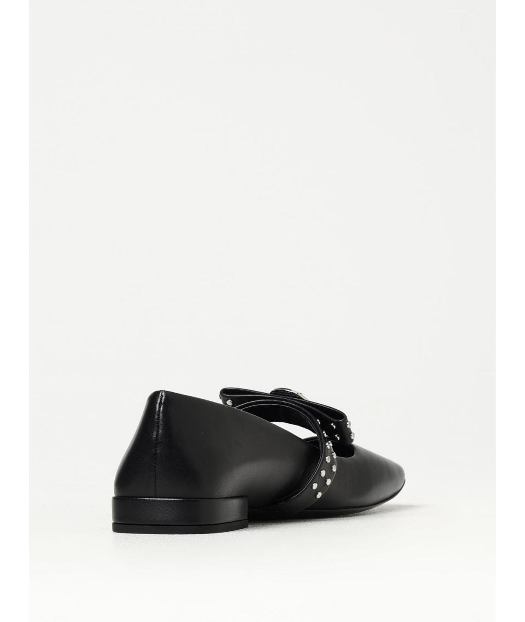 VERSACE Черные кожаные балетки, фото 3