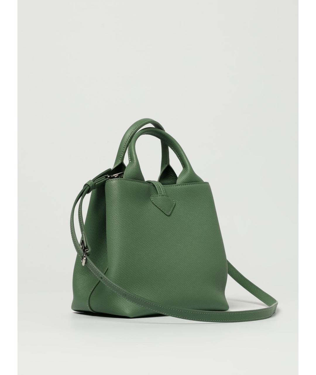LONGCHAMP Зеленая кожаная сумка тоут, фото 2