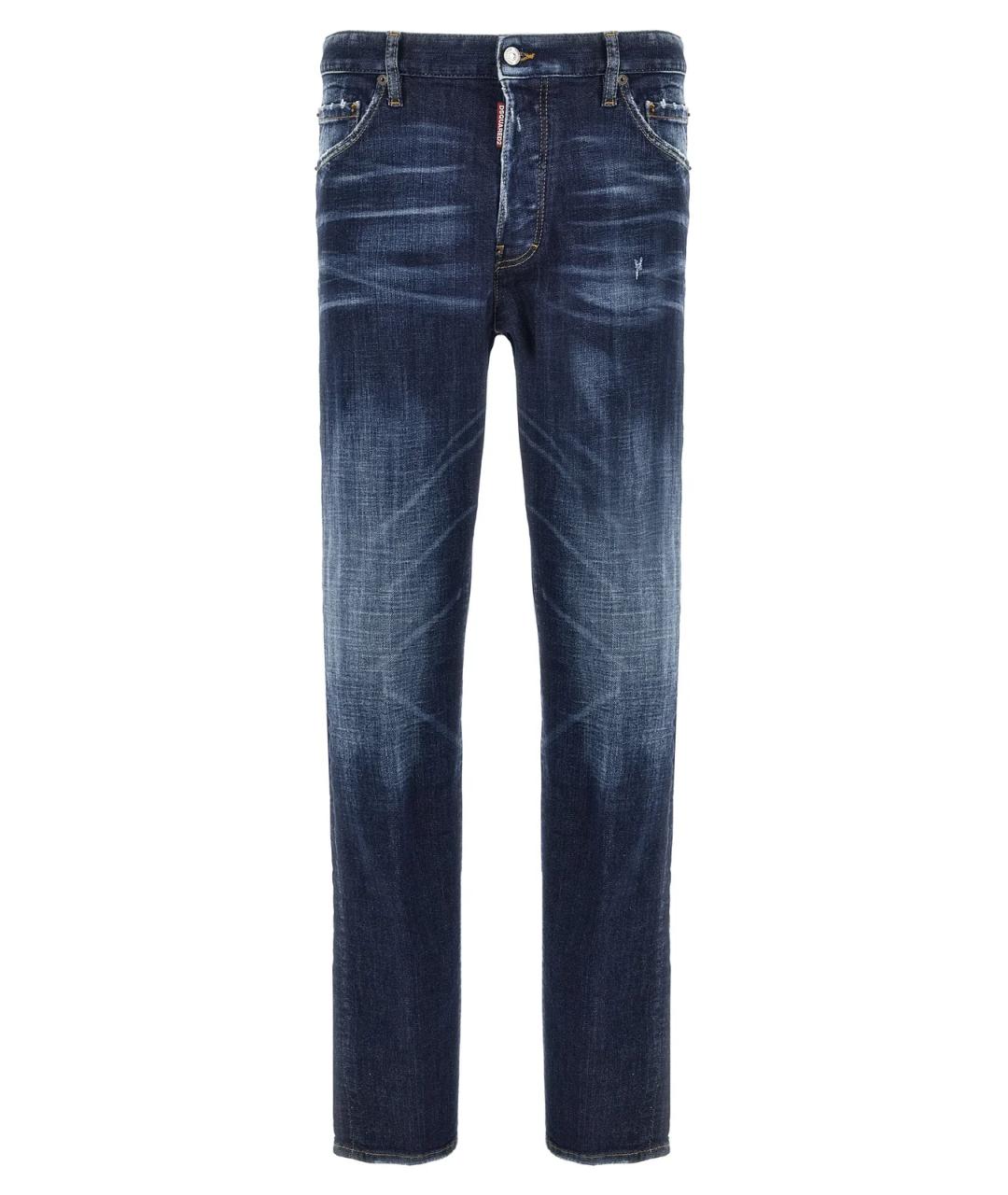 DSQUARED2 Синие хлопко-полиэстеровые джинсы скинни, фото 1