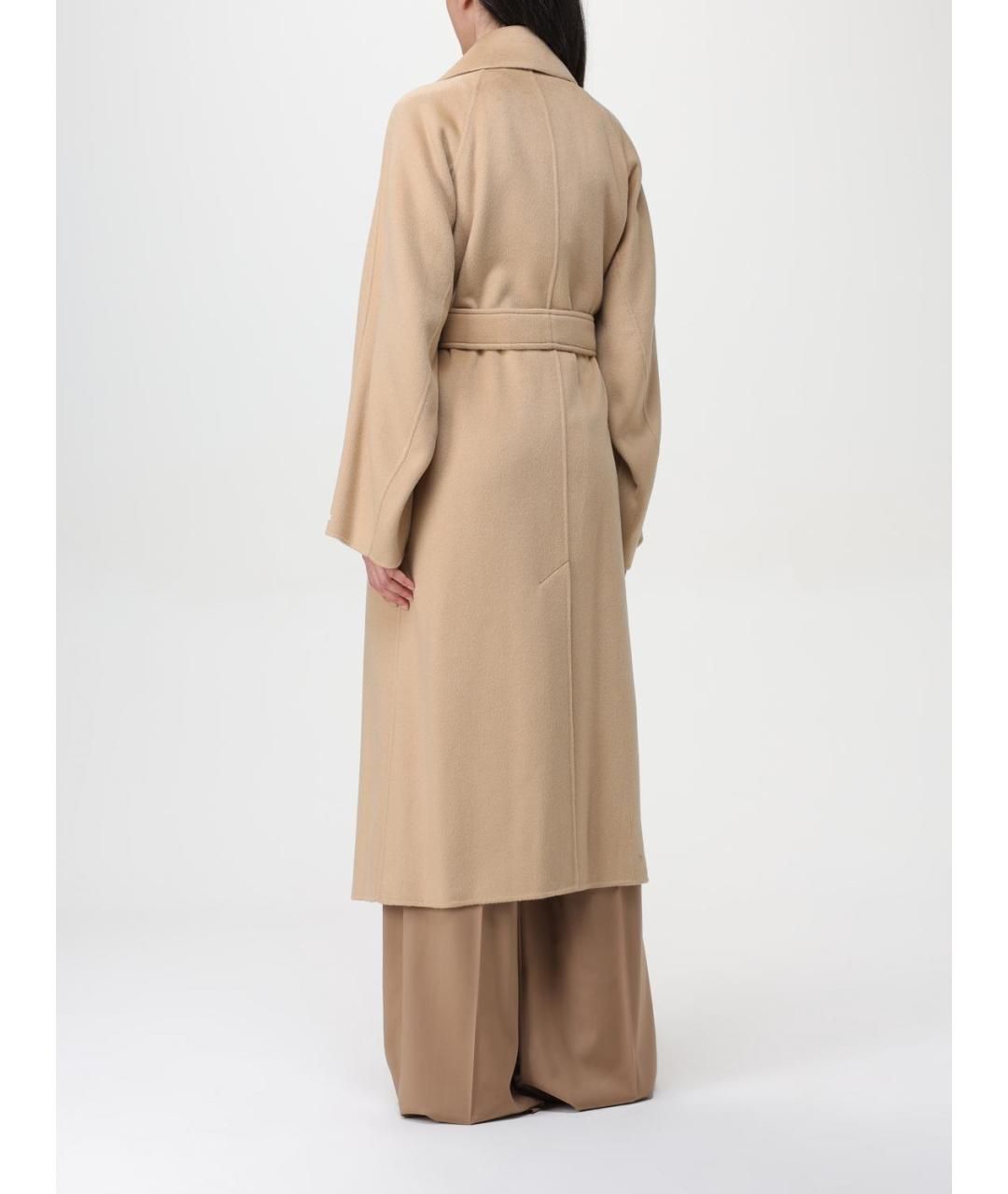 SPORTMAX Бежевое шерстяное пальто, фото 3