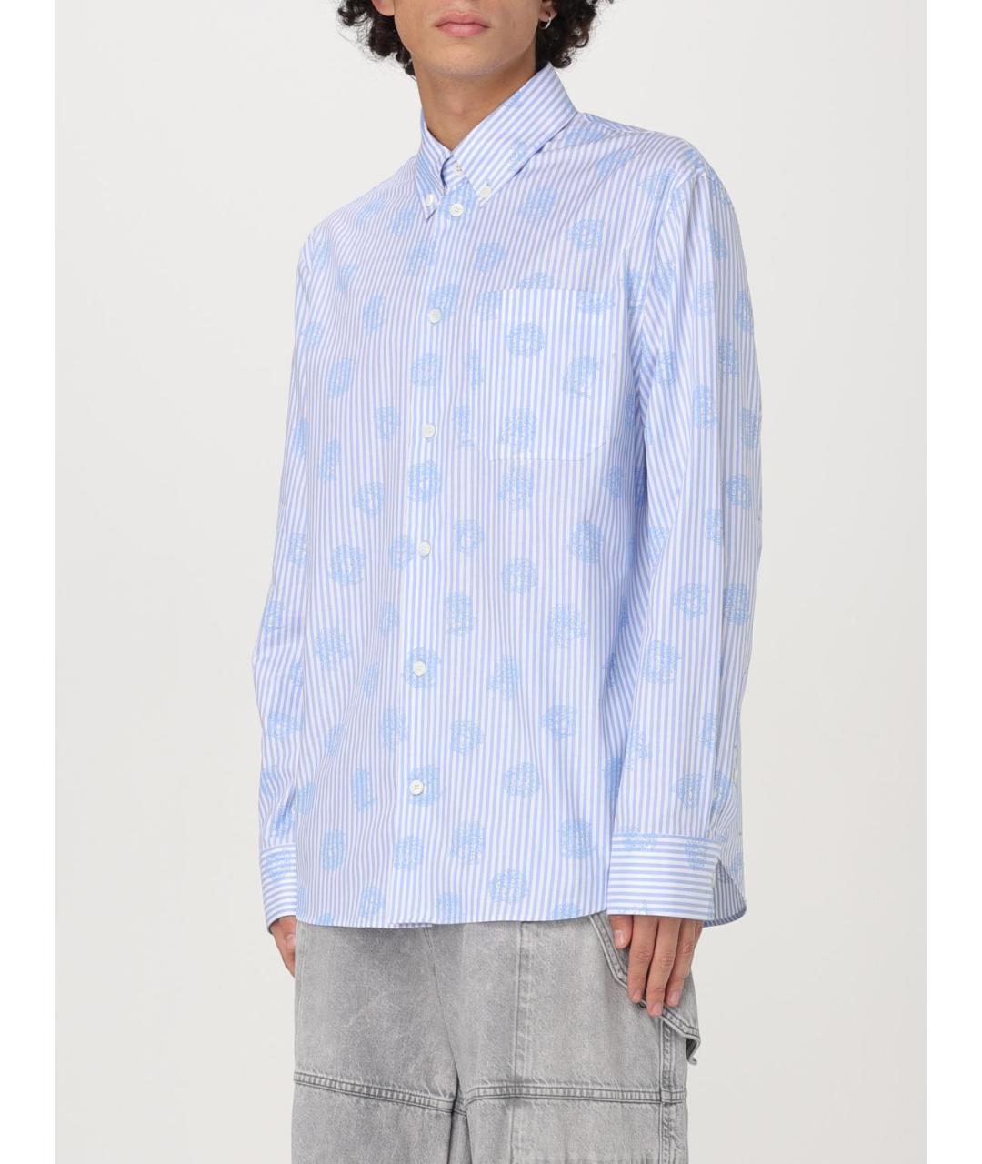 VERSACE Голубая хлопковая кэжуал рубашка, фото 5