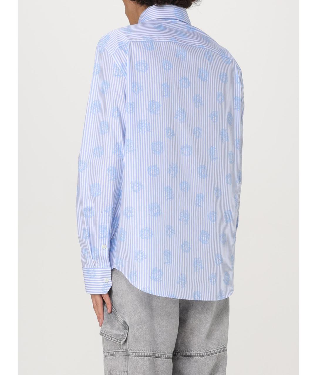 VERSACE Голубая хлопковая кэжуал рубашка, фото 4
