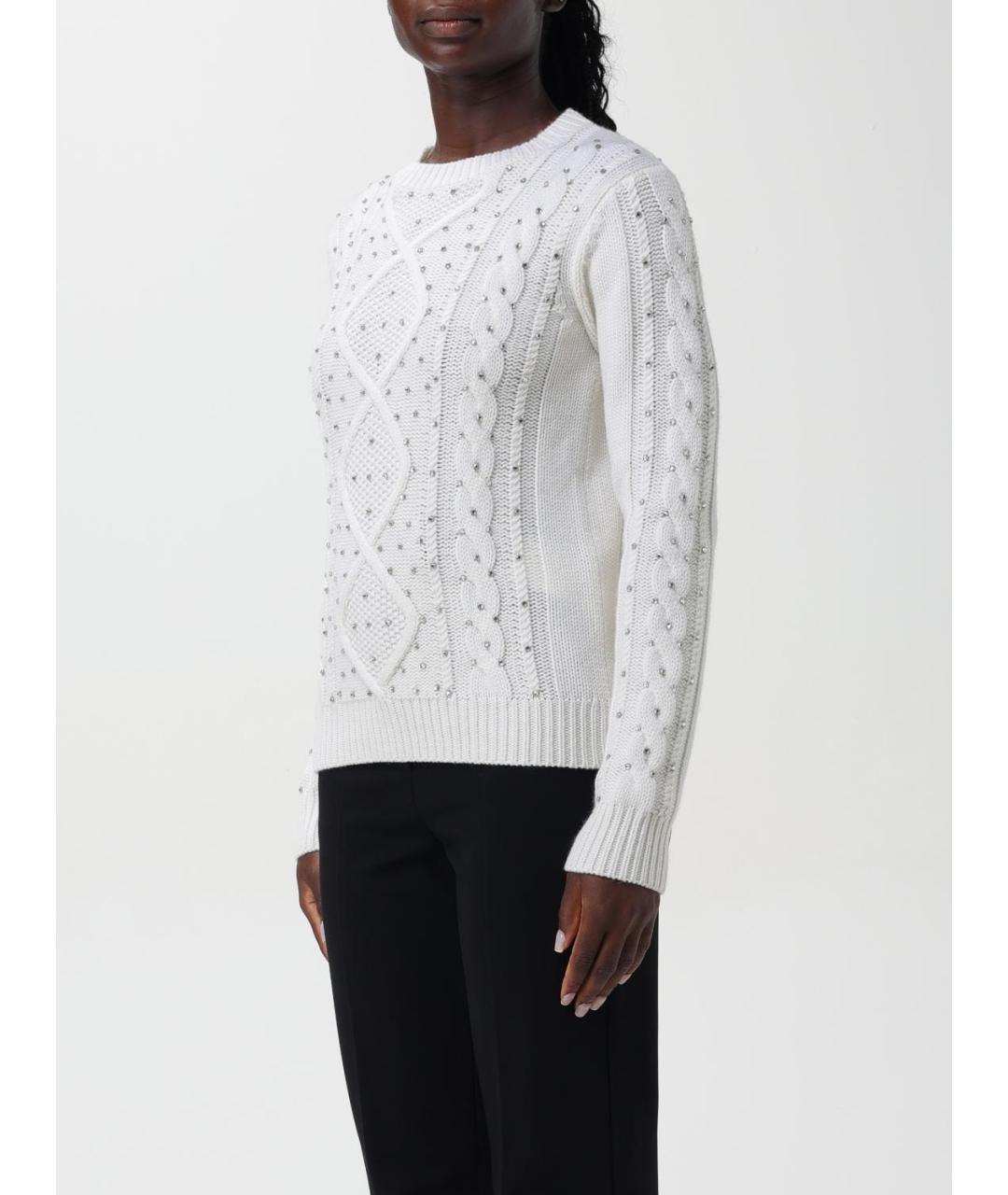 MAX MARA Белый шерстяной джемпер / свитер, фото 3