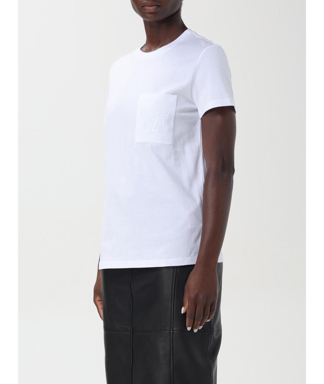 MAX MARA Белая хлопковая футболка, фото 4