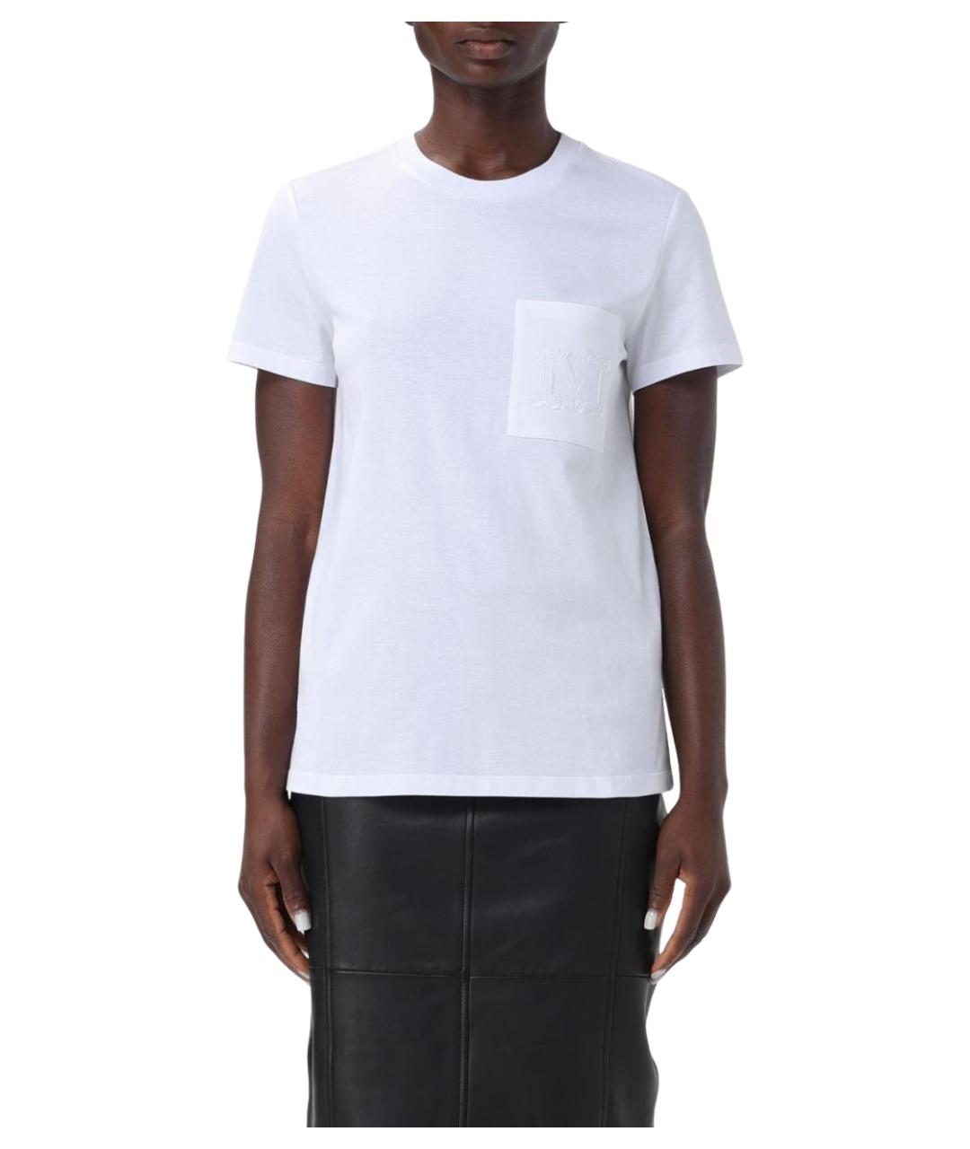 MAX MARA Белая хлопковая футболка, фото 1