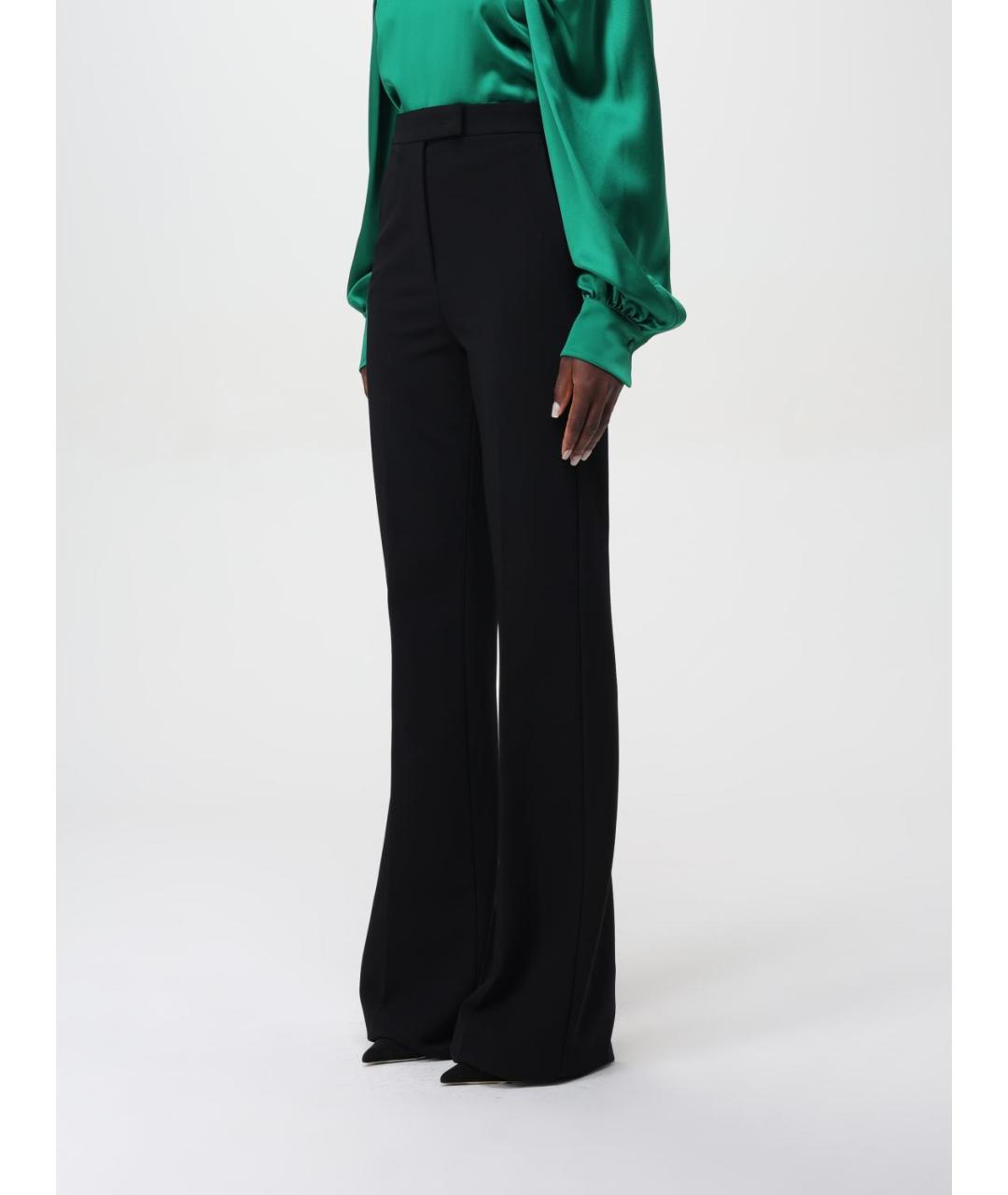 MAX MARA Черные вискозные прямые брюки, фото 5