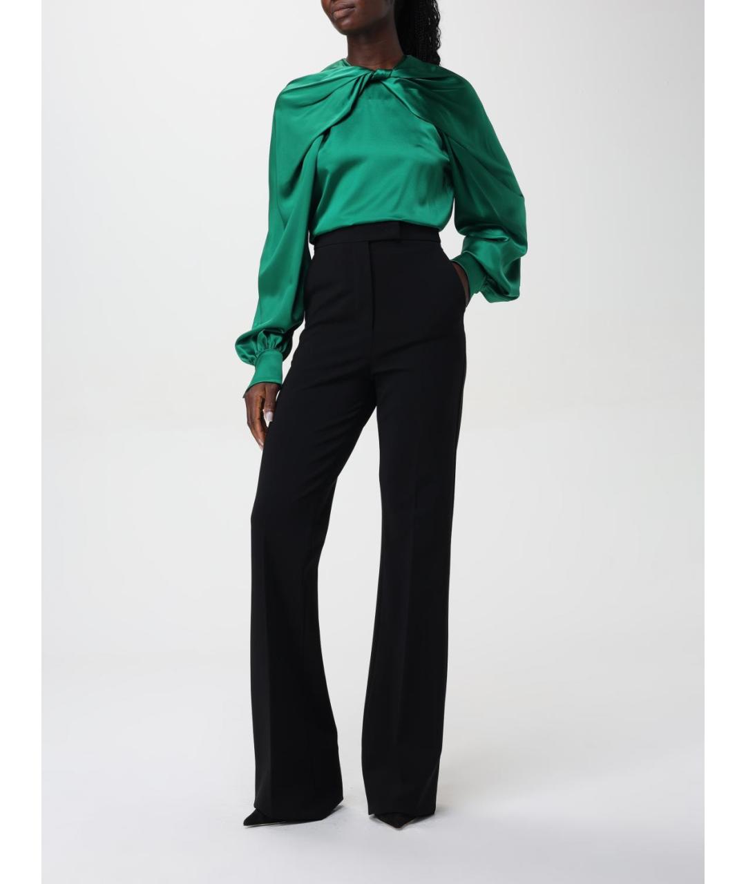 MAX MARA Черные вискозные прямые брюки, фото 3