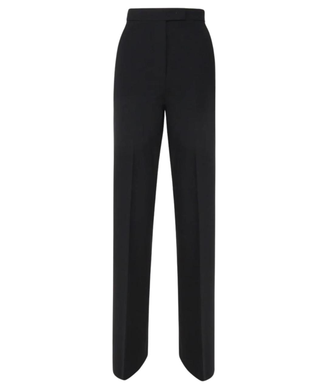 MAX MARA Черные вискозные прямые брюки, фото 1