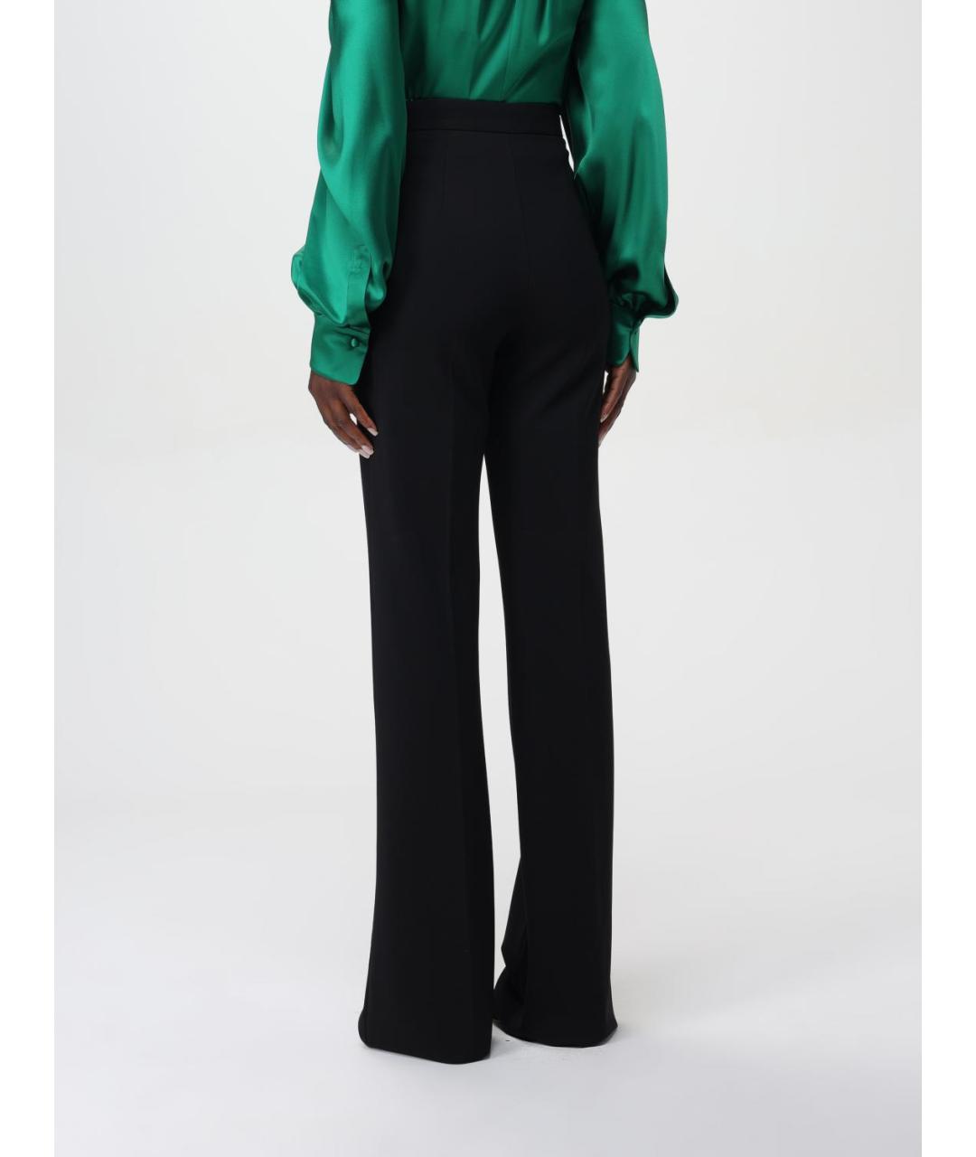 MAX MARA Черные вискозные прямые брюки, фото 4