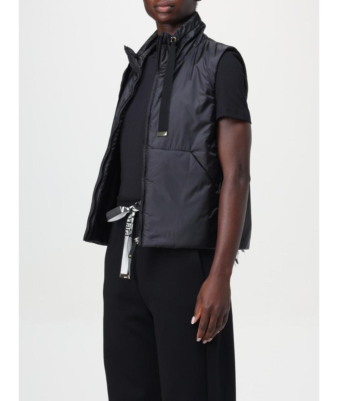 MAX MARA Черный полиэстеровый жилет, фото 4