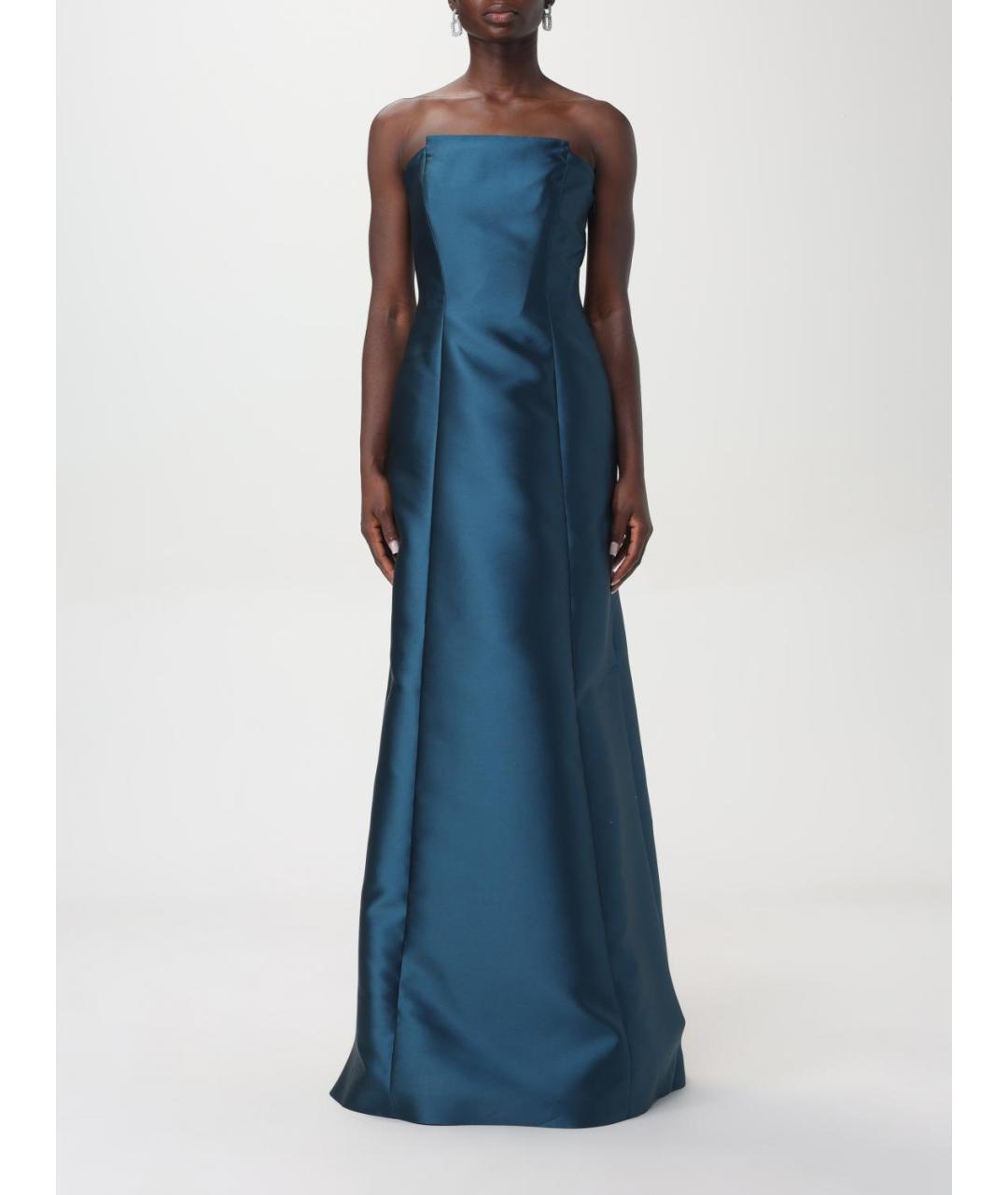 ALBERTA FERRETTI Синее синтетическое вечернее платье, фото 6