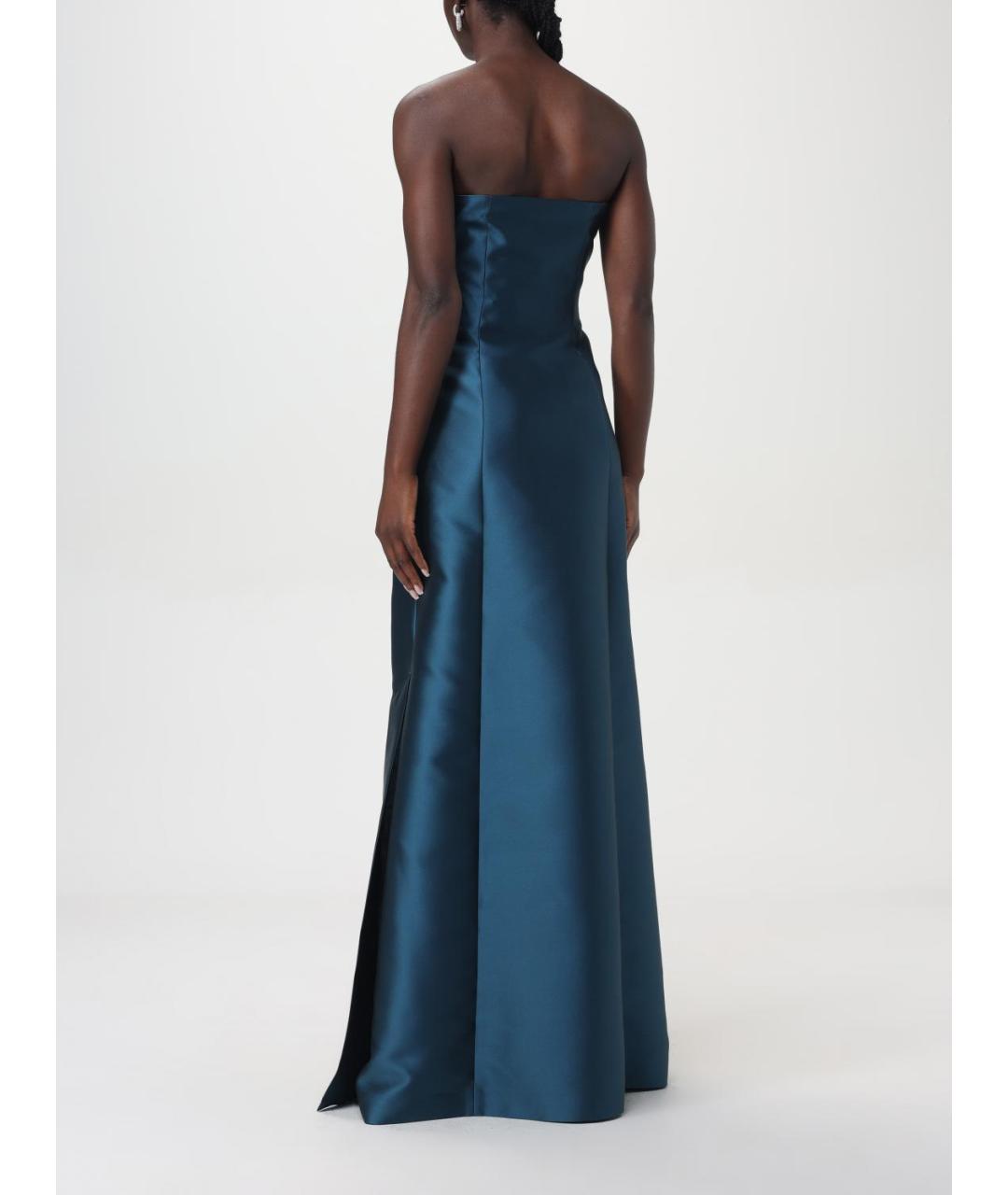 ALBERTA FERRETTI Синее синтетическое вечернее платье, фото 3