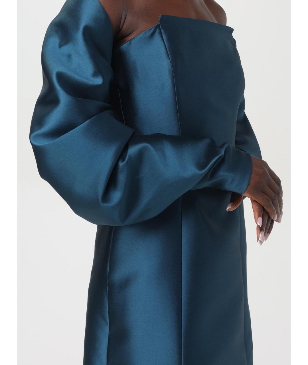ALBERTA FERRETTI Синее синтетическое вечернее платье, фото 5