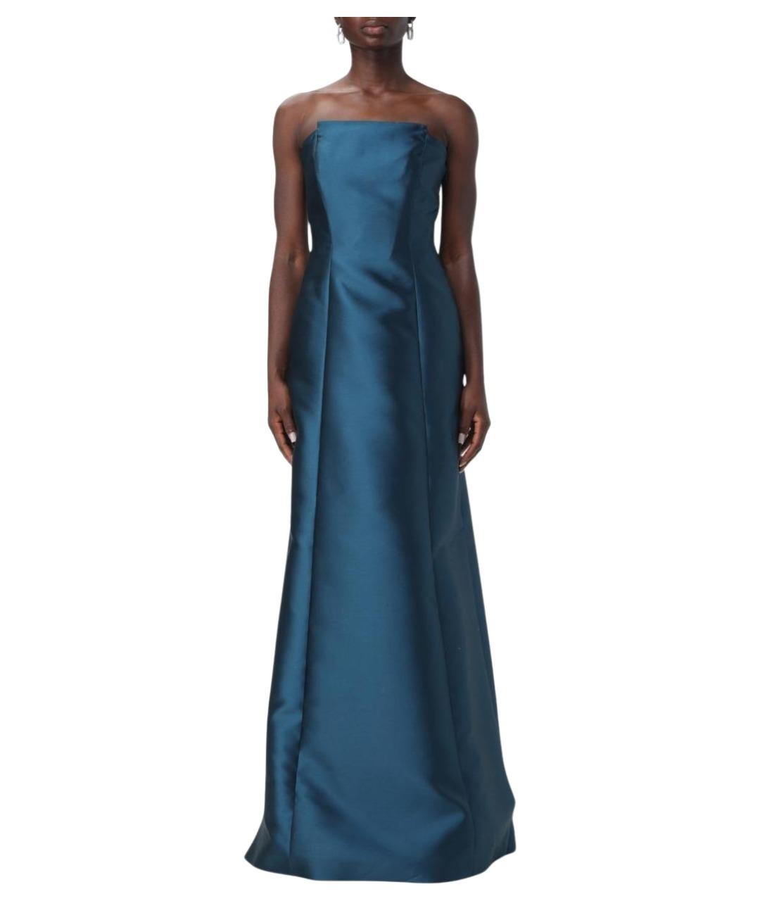 ALBERTA FERRETTI Синее синтетическое вечернее платье, фото 1