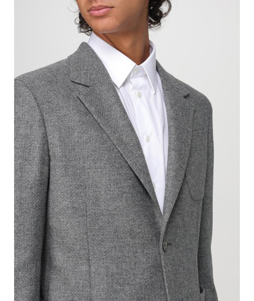 EMPORIO ARMANI Серый шерстяной пиджак, фото 4