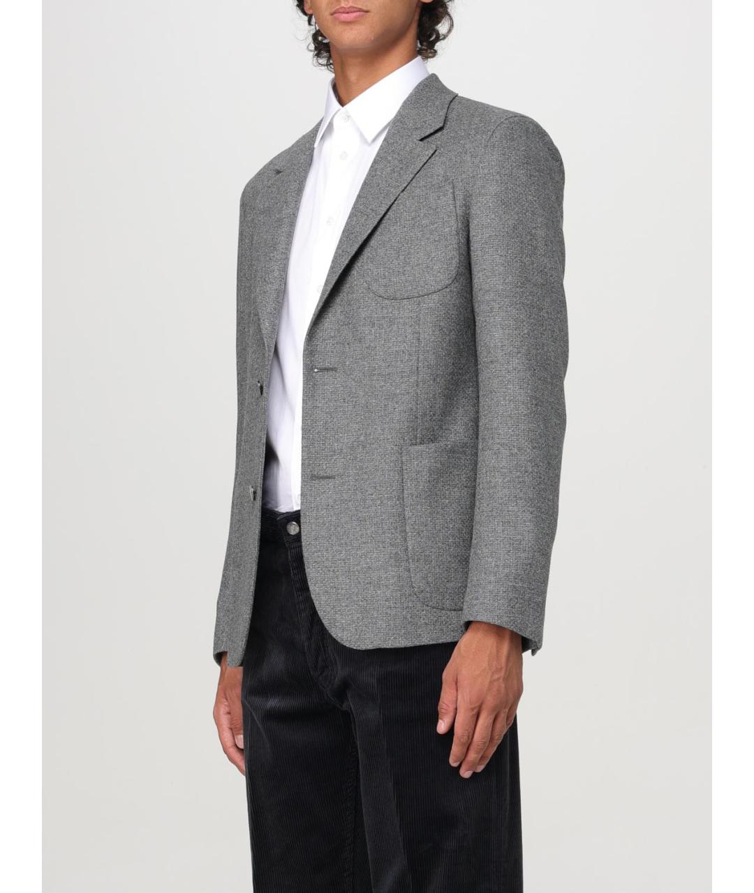 EMPORIO ARMANI Серый шерстяной пиджак, фото 3