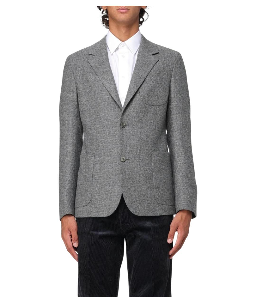 EMPORIO ARMANI Серый шерстяной пиджак, фото 1