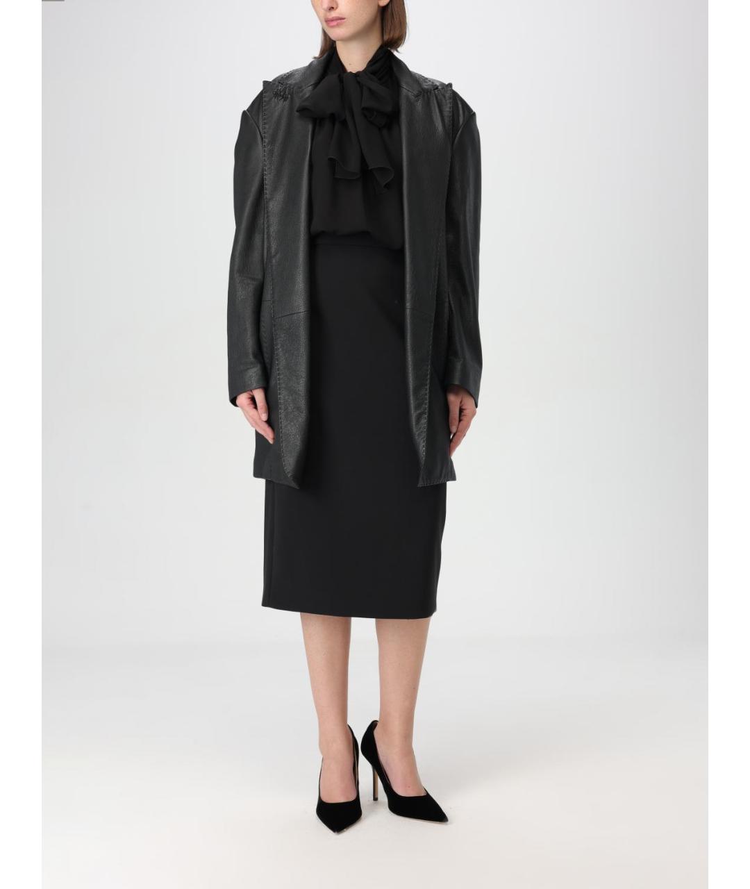 MAX MARA Черная кожаная куртка, фото 3