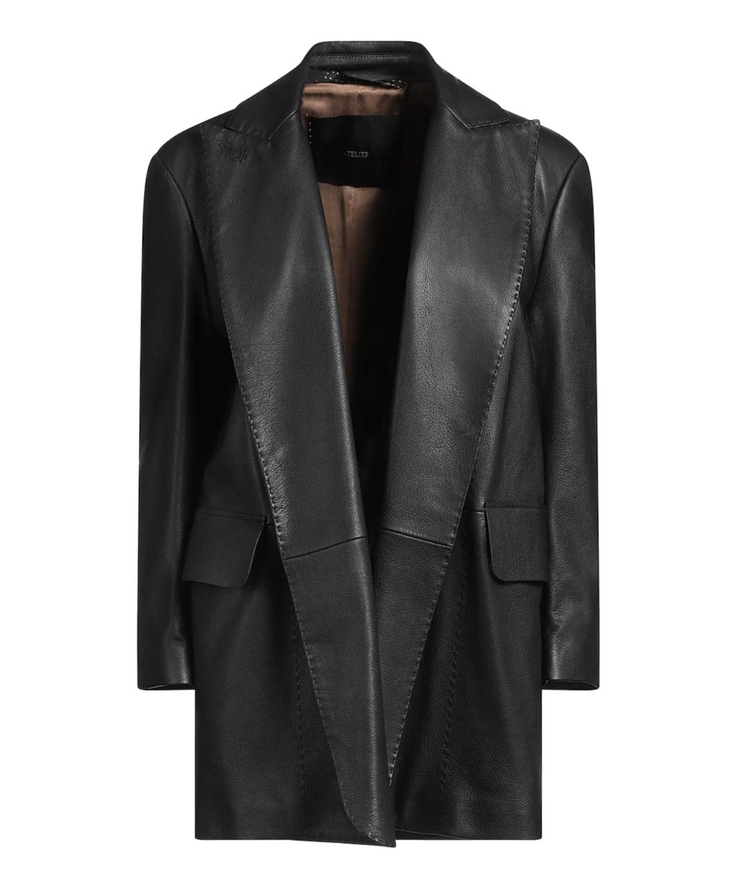 MAX MARA Черная кожаная куртка, фото 1