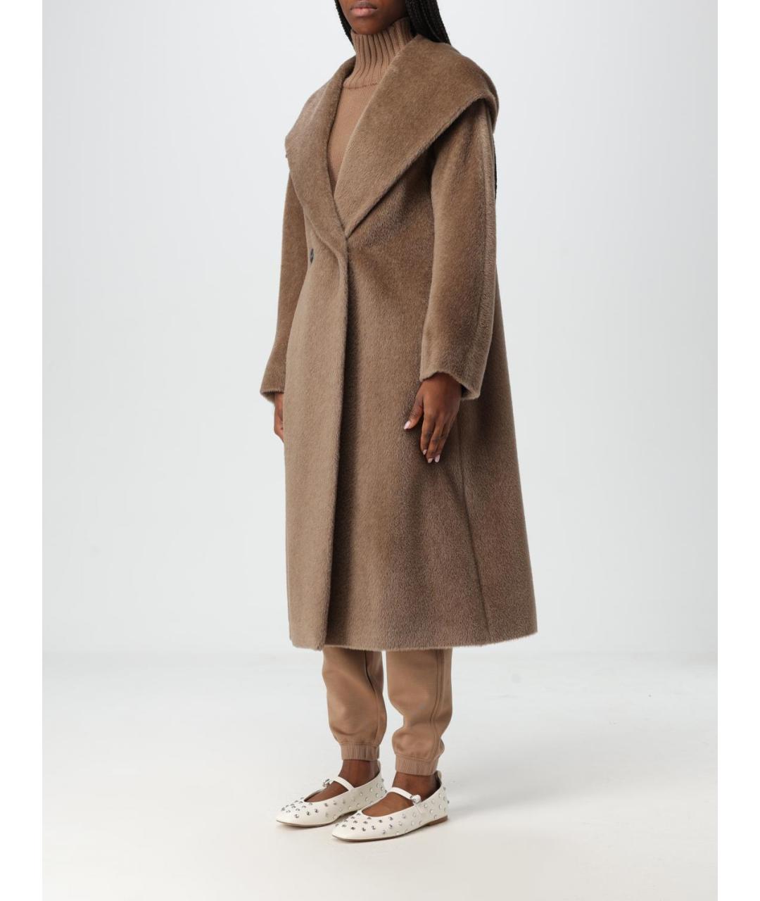 'S MAX MARA Коричневая шерстяная шуба, фото 5