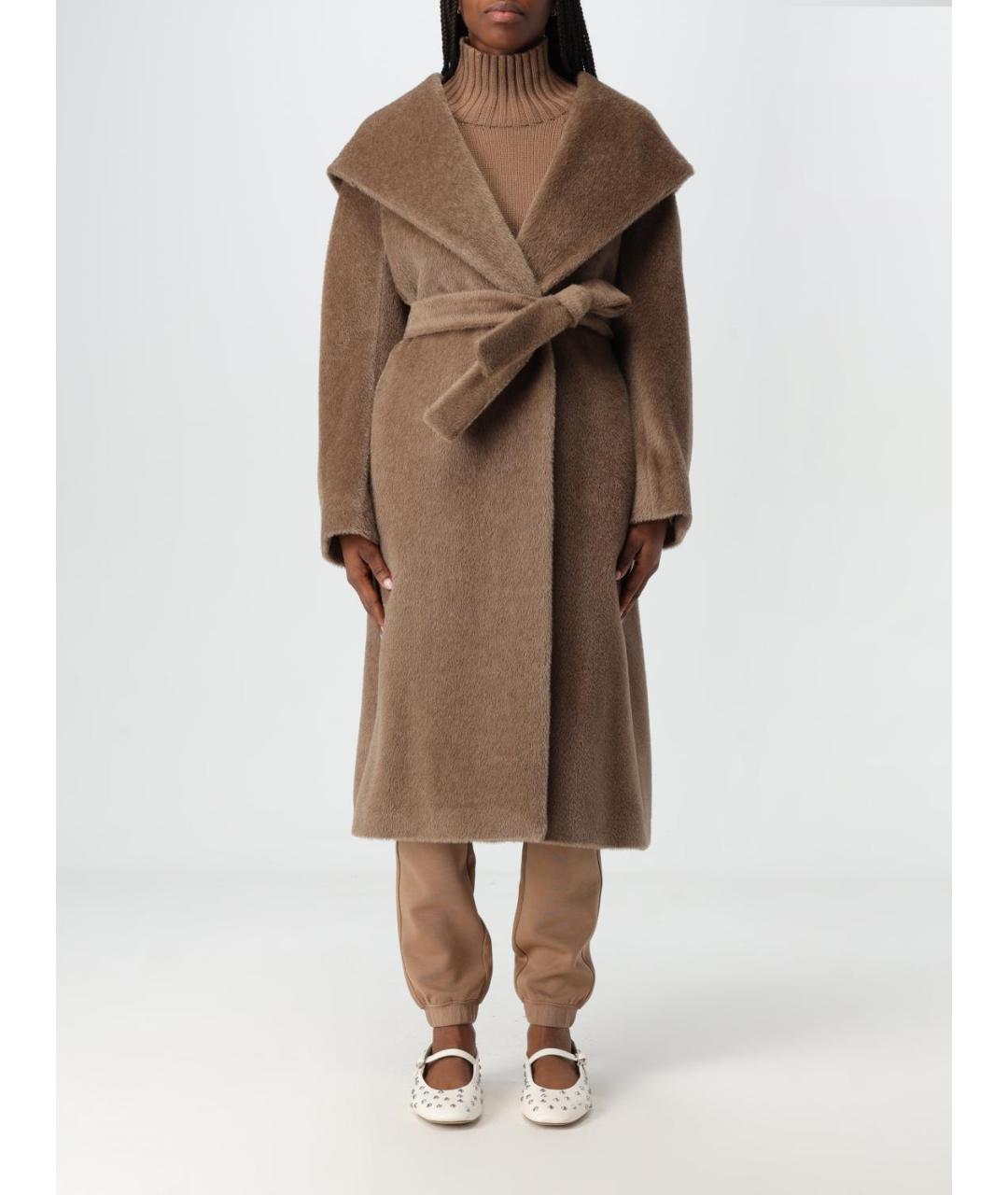 'S MAX MARA Коричневая шерстяная шуба, фото 2