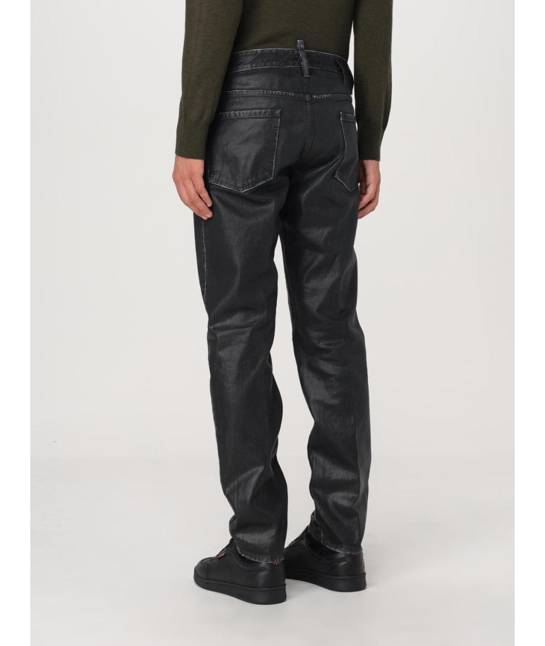 DSQUARED2 Черные хлопковые прямые джинсы, фото 4