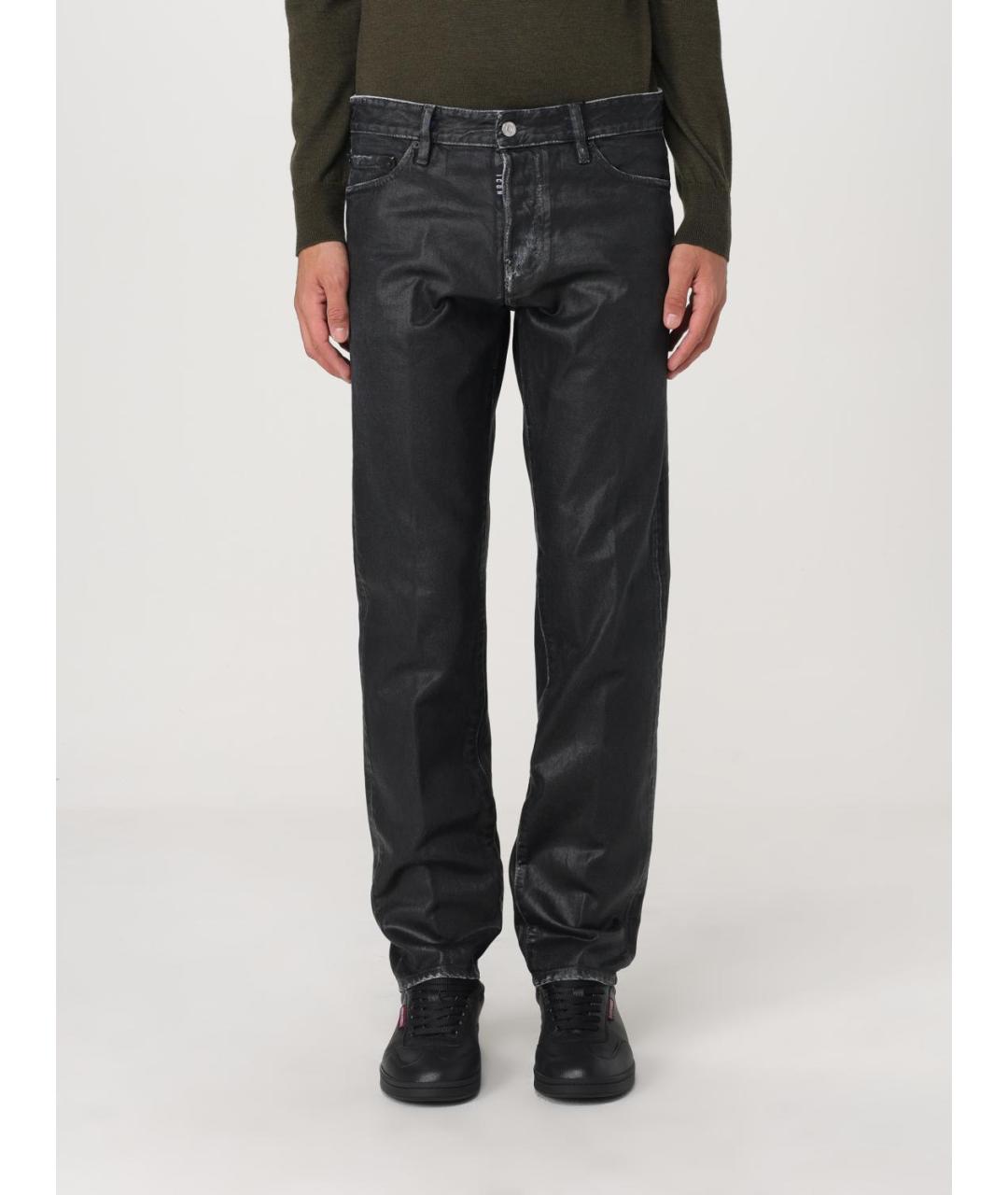 DSQUARED2 Черные хлопковые прямые джинсы, фото 2