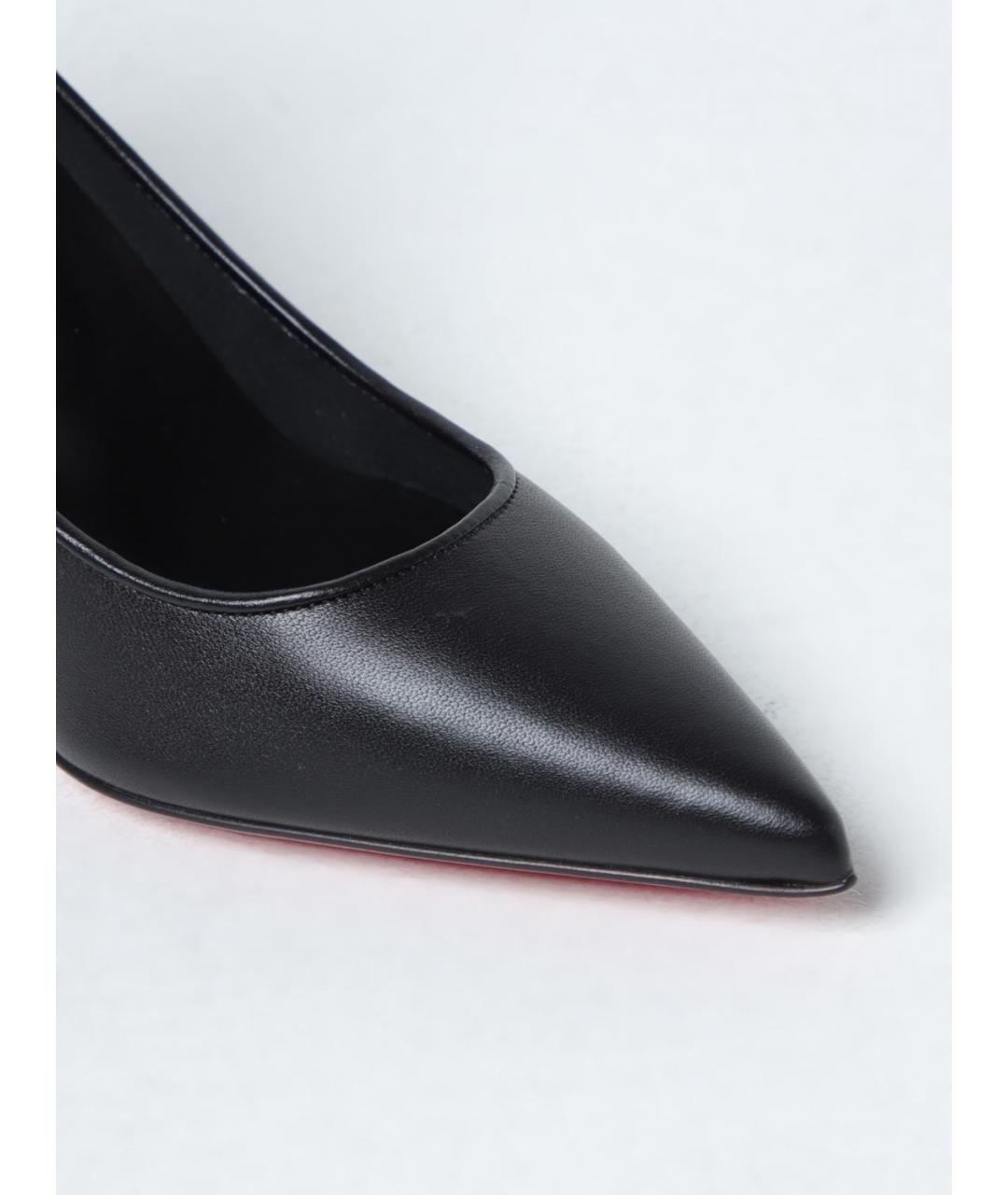 CHRISTIAN LOUBOUTIN Черные кожаные туфли, фото 4
