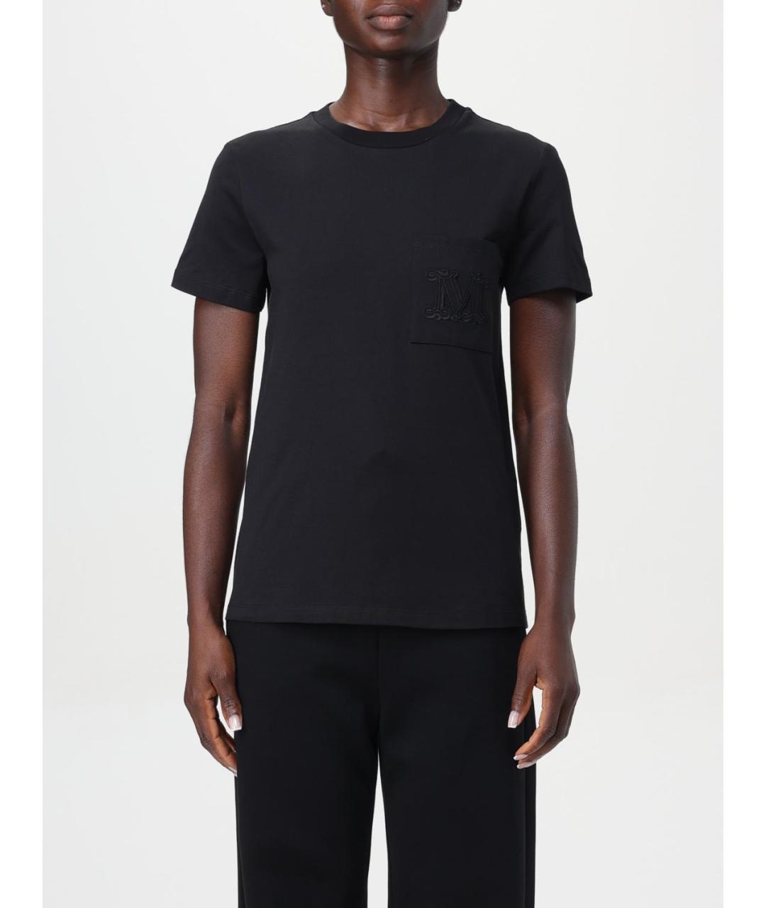 MAX MARA Черная хлопковая футболка, фото 6