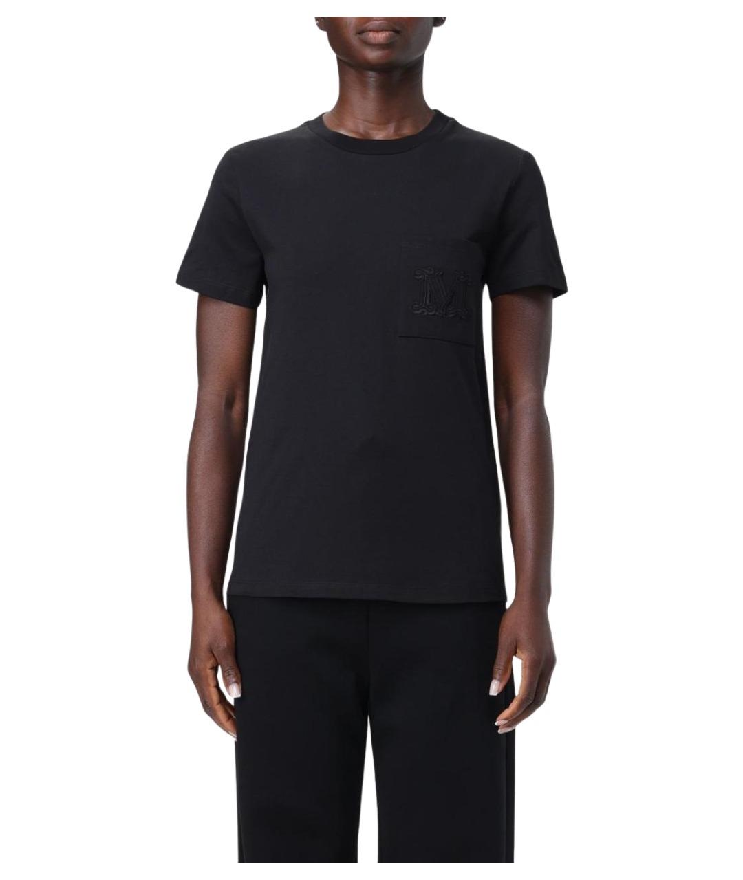 MAX MARA Черная хлопковая футболка, фото 1