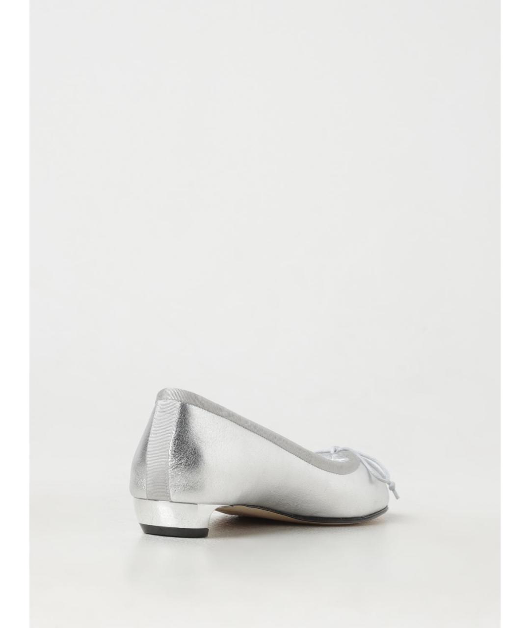 ALEXANDER MCQUEEN Серебряные кожаные балетки, фото 3