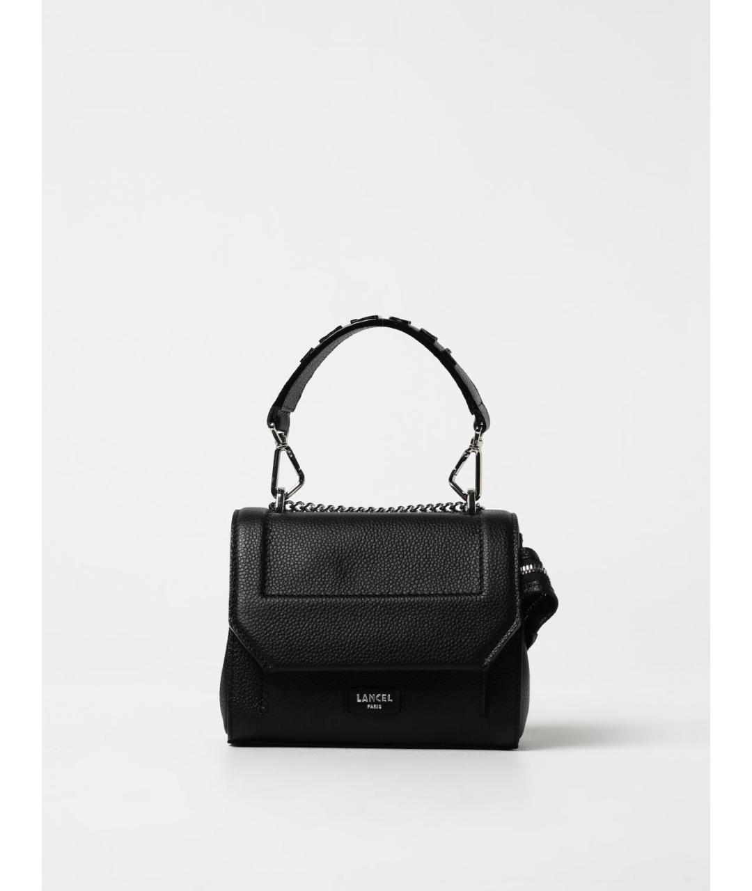 LANCEL Черная кожаная сумка через плечо, фото 4